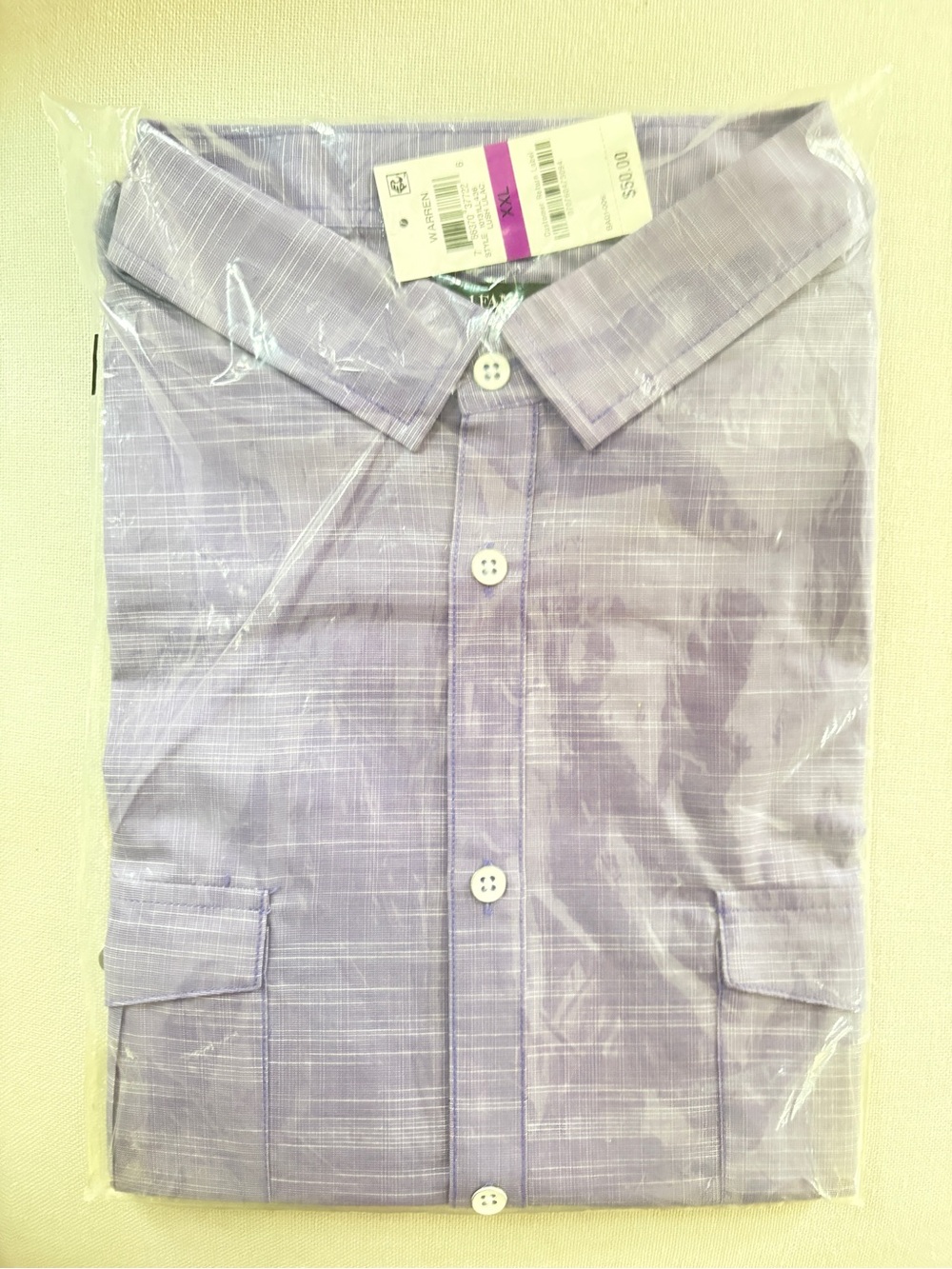 NWT Alfani Warren Men’s XXL Lush Lilac Plaid Button Down Shirt Sealed